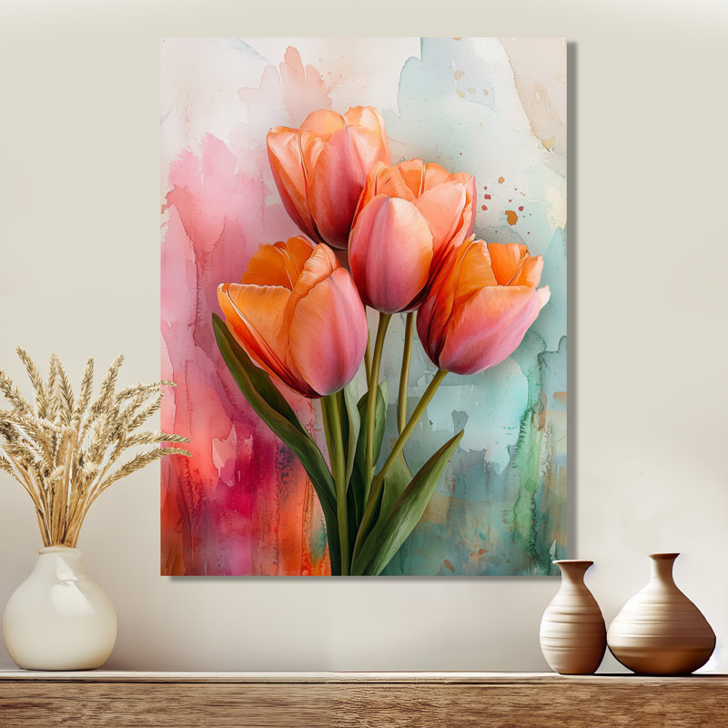 Dela - impressions murales florales, H 32 po x l 16 po, Toile tendue, Ne s’applique pas