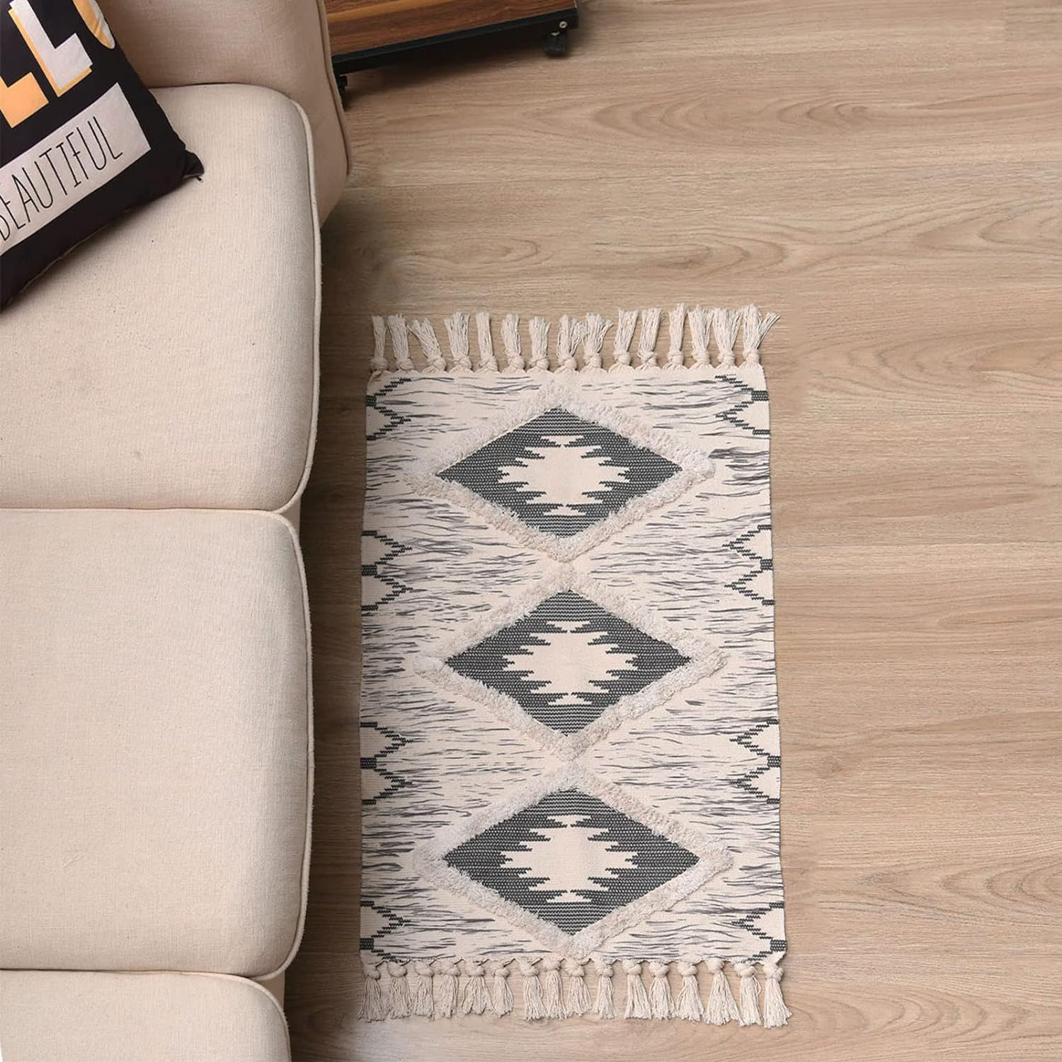 Dakota Fields Rugs Mat 2X3ft Farmhouse Bathroom Rug, Small Boho Bath