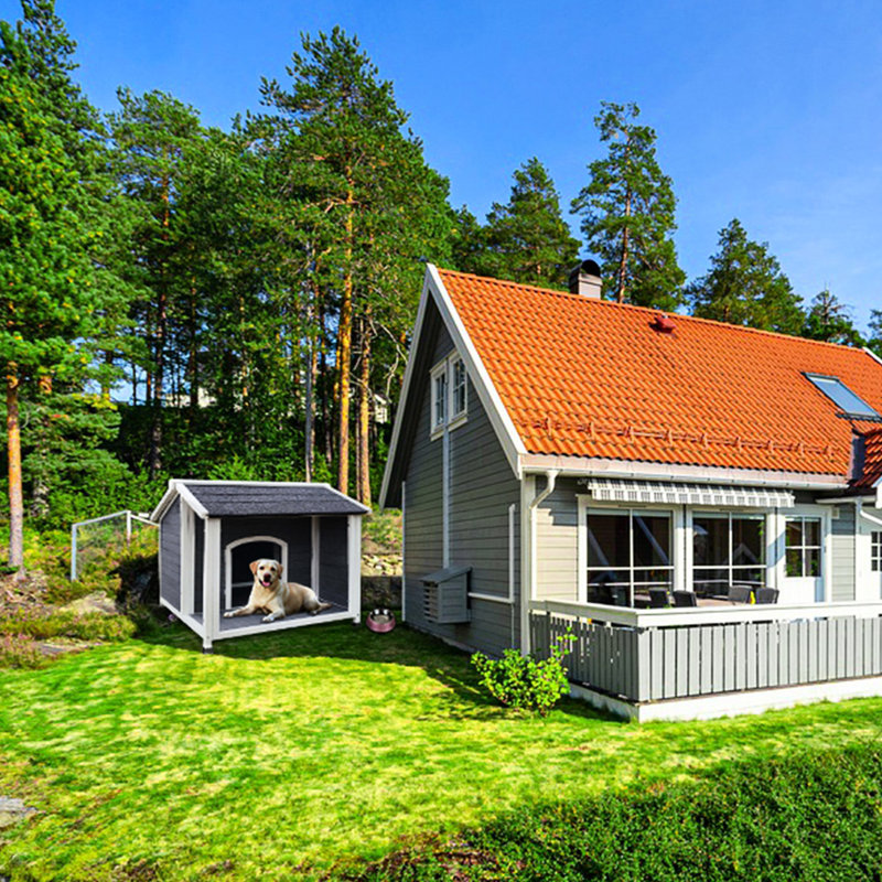 Abri coupe-vent pour chiens de taille moyenne - Intérieur en bois massif, chaleureux, hygiénique et spacieux