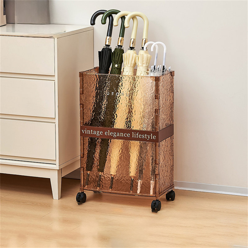 Plastic Freestanding Umbrella Stand, Brown