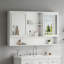 Armoire à pharmacie murale de 60 pouces avec portes à double miroir, tablettes réglables et rangement ouvert pour les salles de bain modernes-130837422