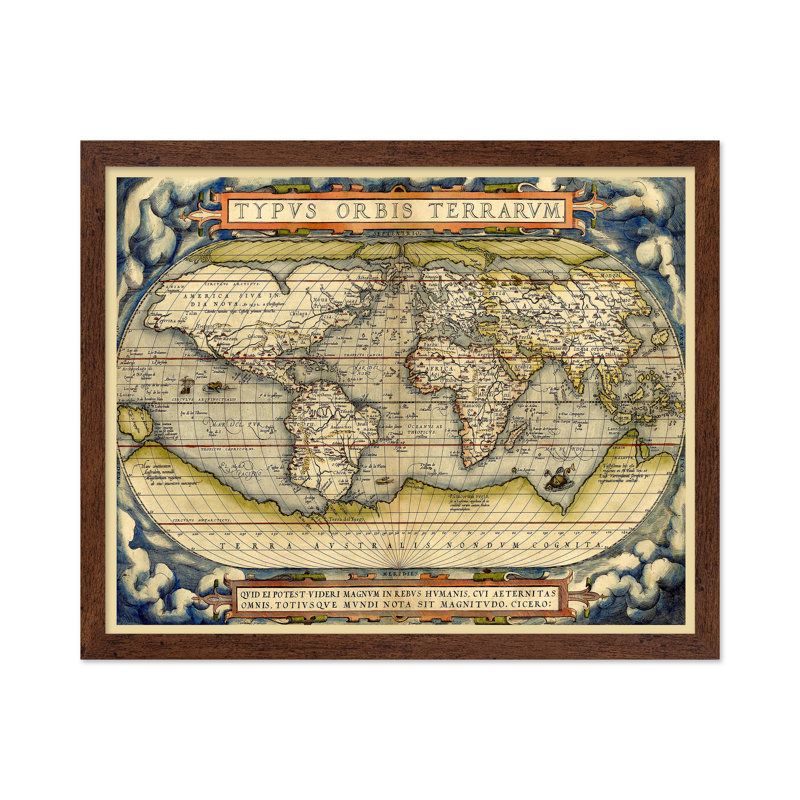 Theatrum Or bis Terrarum, Affiche, H 18 po x l 24 po, Encadrement brun