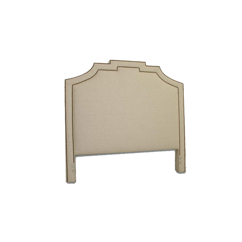 Leather Headboard, Galaxy Light Blue, Natural, Pewter