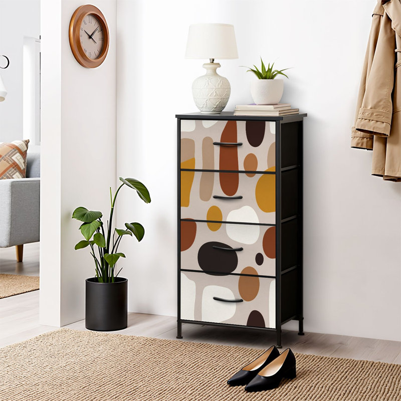 Commode pour commode de chambre à coucher pour commode et commode à tiroirs en tissu avec rangement à 4 tiroirs