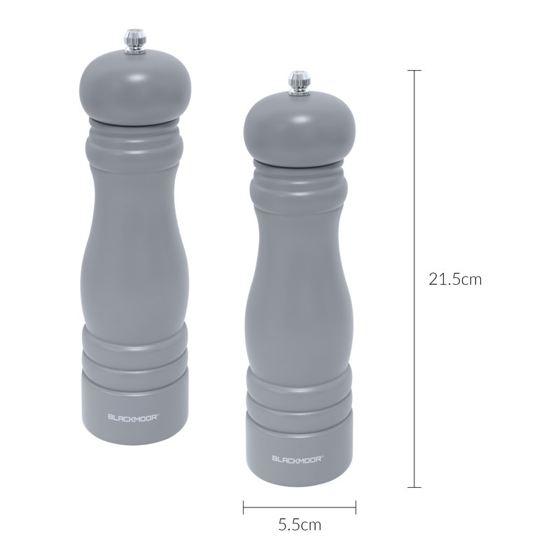 Brand Wood No Power Source Required / Manual Salt & Pepper Mill Set, Grey