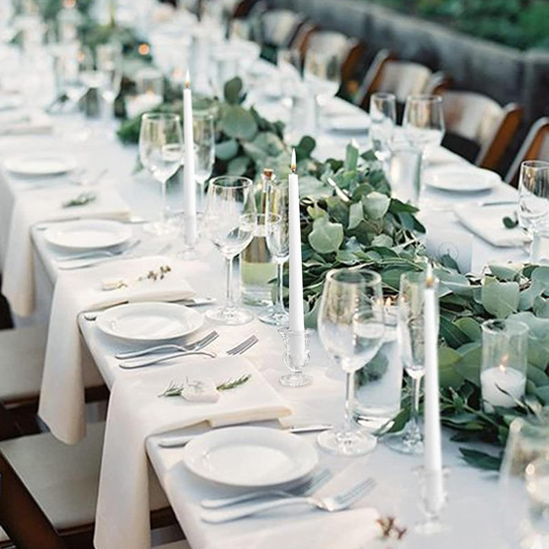 Ensemble de 12 bougeoirs effilés en verre Hosley 2,5 pouces de hauteur, idéal pour les mariages