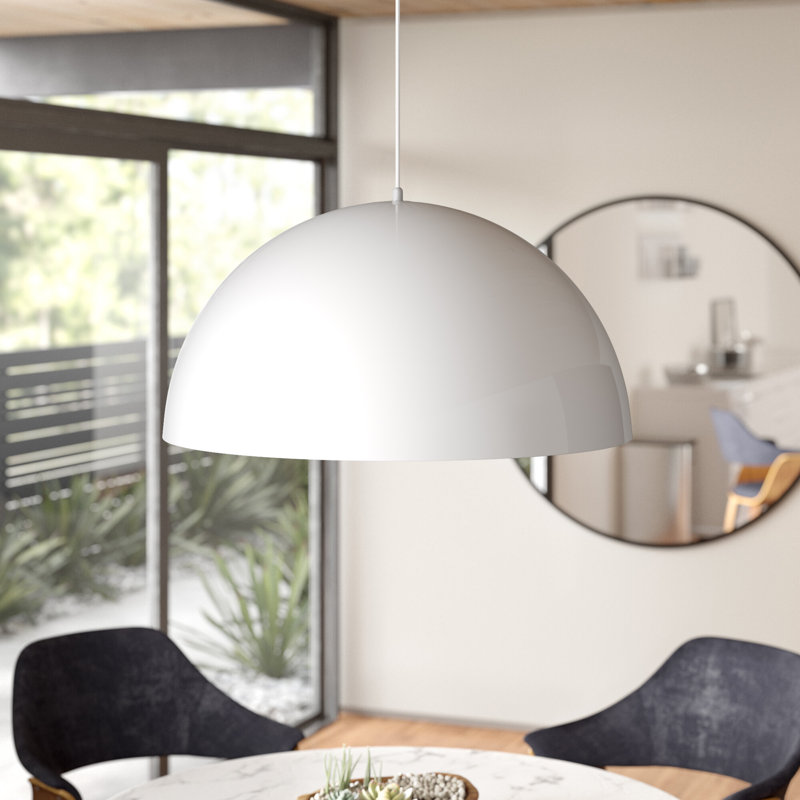 Pizano 1 - Light LED Unique/Statement Pendant, Navy, 8" H x 14" W x 14" D