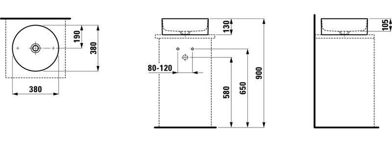 Living Square 14.96'' L Bathroom Sink