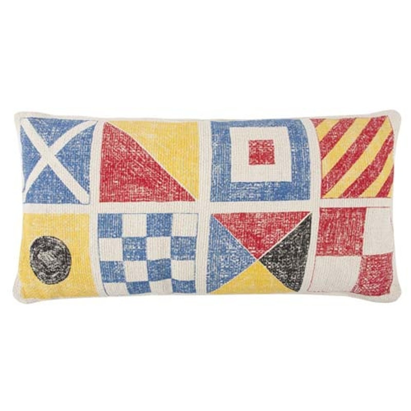 Flags Patchwork Cotton Reversible Pillow Cover