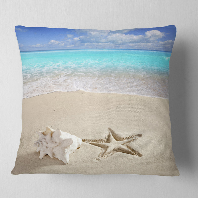 Caribbean Beach Starfish - Beaches Printed Pillow, Throw Pillow, 16" x 16"