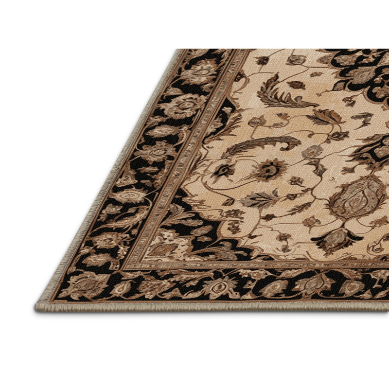 Machine Washable Persian Brown Area Rug, Rectangle 2' x 3'