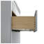 Meuble-lavabo autoportant gris de 76 cm (30 po) entièrement assemblé, avec un seul lavabo, un dessus en marbre reconstitué et des tiroirs à fermeture amortie.