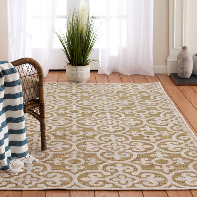 Bungalow Rose Newzeland Need U Tile Beige/Tan Global Indoor Polypropylene Area Rug