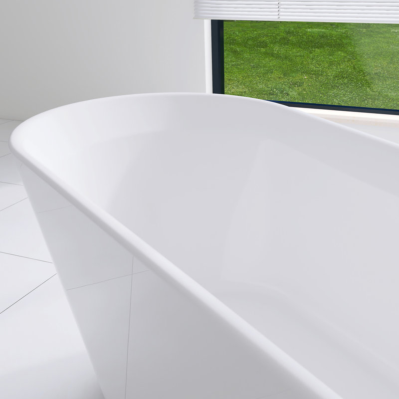 61'' Acrylic Freestanding Soaking Bathtub In Glossy White