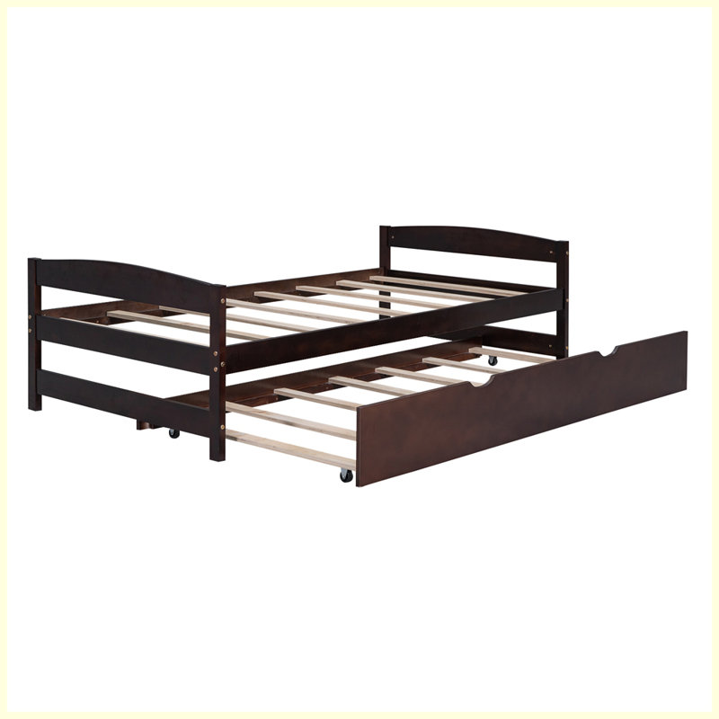Twin Platform Bed with Trundle, Espresso