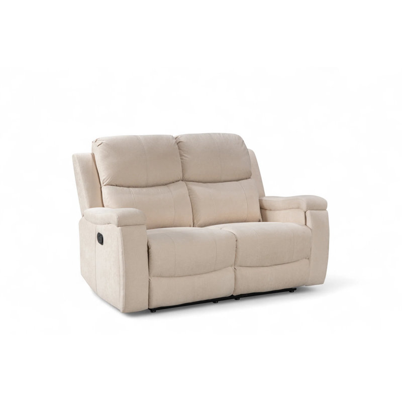 Chenille Reclining Sofa, Beige, 2