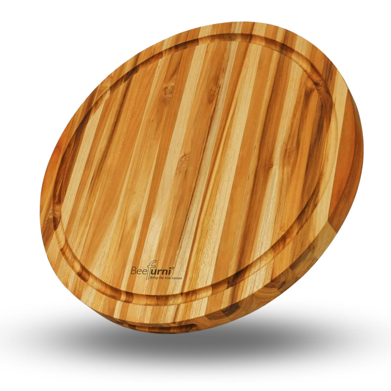 Planche à découper en bois de teck de qualité supérieure avec grain de bord BEEFurnI,  L 15,75 po x l 15,78 po 