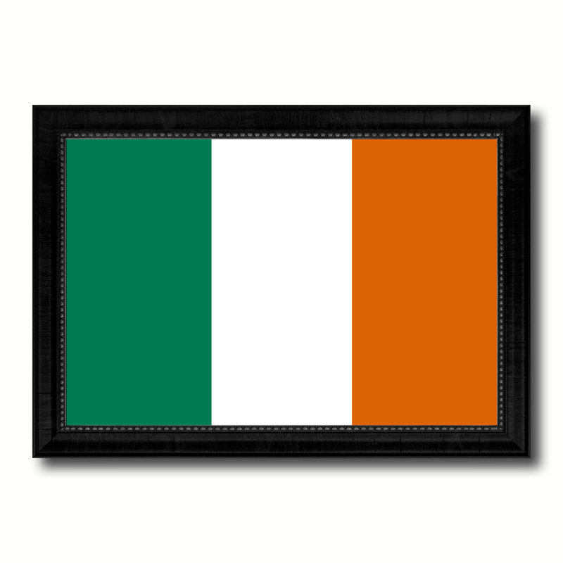 « ireland country flag », impression sur toile encadrée, H 21 po x l 30 po x P 1 po, Encadrement noir