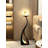 Modern Curved Sculptural Floor Lamp with Globe Light Shade