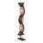 Belltown Bamboo Wood Wavy Brown Floor Lamp with Cream Lamp Shades