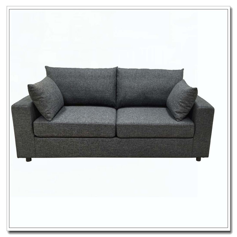 78" Upholstered Sofa with Deep Cushions, Dark Gray