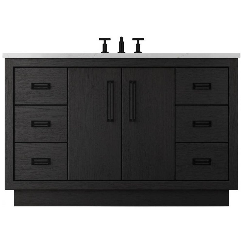 Avalon Single Extra Wide Bath Vanity, 54", Classic Black, Matte Black