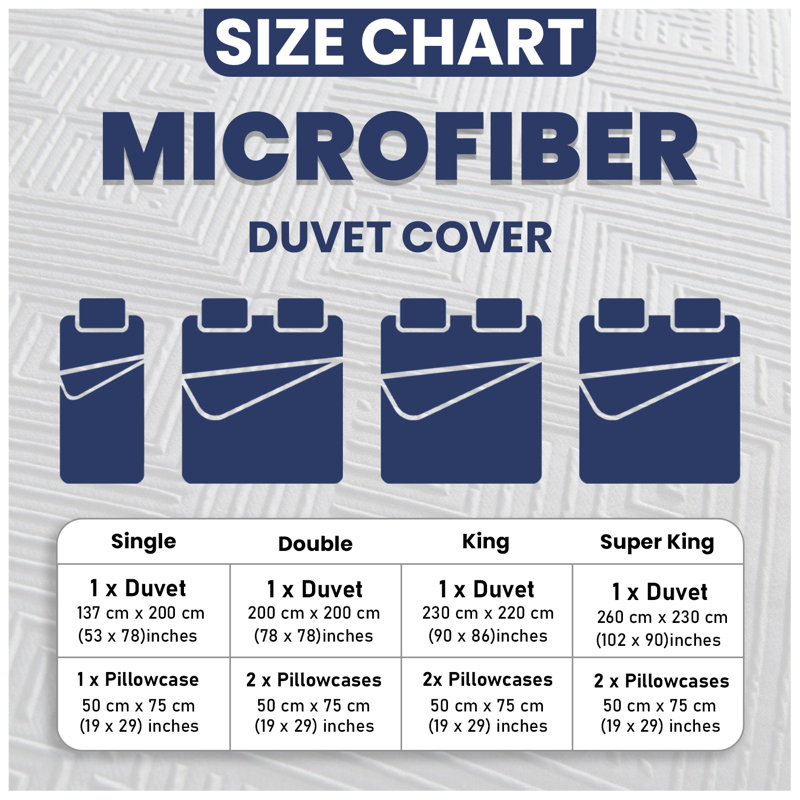  Bedding, Kingsize Duvet Cover + 2 Standard Pillowcases, Navy