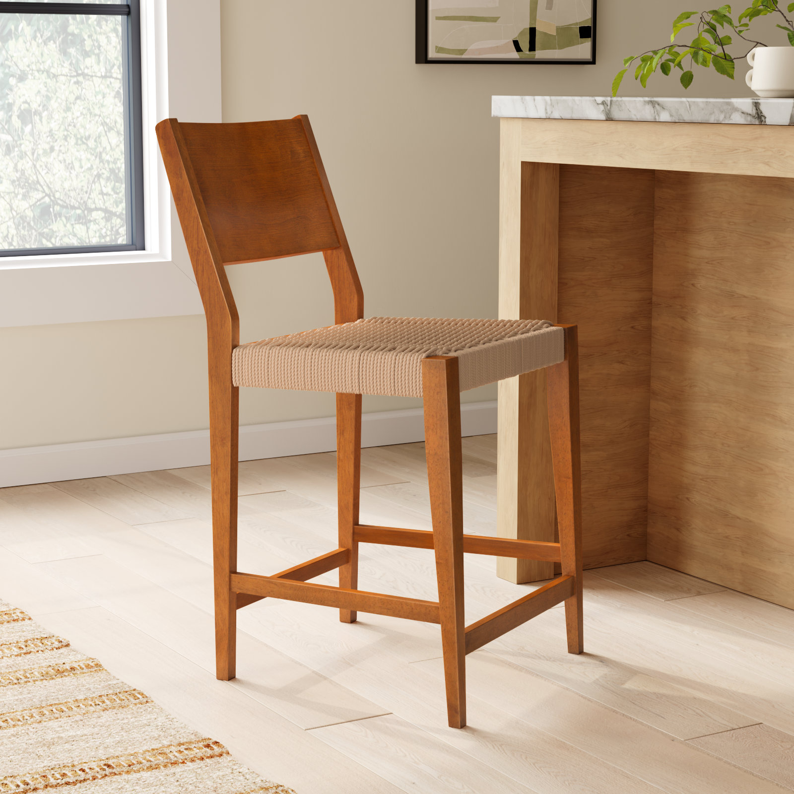 Corrine Bar and Counter Stool, Counter stool (24" Seat Height), Brown