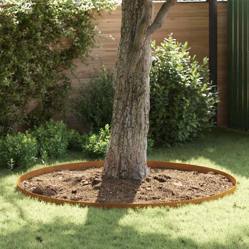 10cm H x 450cm W Weathering Steel Lawn Edging