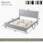 Tête de lit et pied de lit de style campagnard grand avec porte de grange de style campagnard, lit en bois de pin avec cadre de lit renforcé, gris-133653770-133653766
