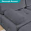 Canapé modulaire velours capitonné modulaire, gris foncé-1119169399