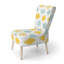 Chaise d'appoint décorative à motif géométrique jaune et bleu en velours