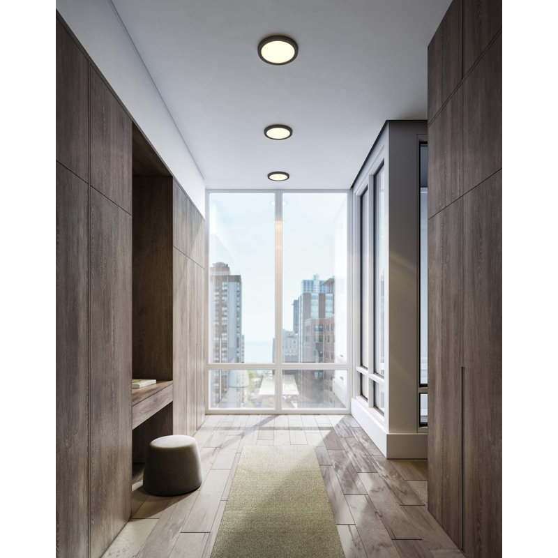 Plafonnier encastré Radiance, Nickel satiné, H 0,95 po x l 12 po x P 12 po
