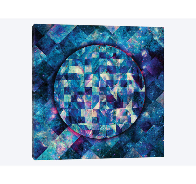 « geometric abstract galaxy ii » par barruf, reproduction d’impression sur toile tendue, H 16 po x l 16 po x P 1 po, Blanc