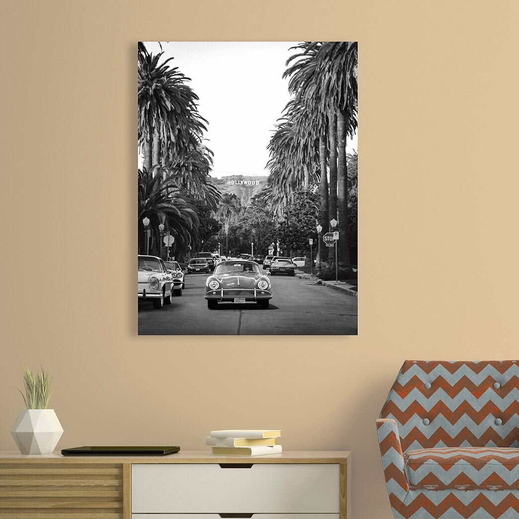 Leinwandbild Boulevard in Hollywood (BW)