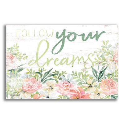 «Floral Follow Your Dreams» par Cindy Jacobs, art mural en verre acrylique