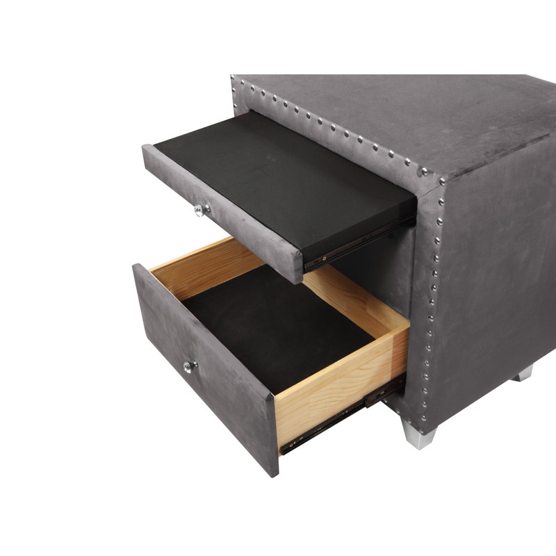 Mevlide Nightstand, Gray