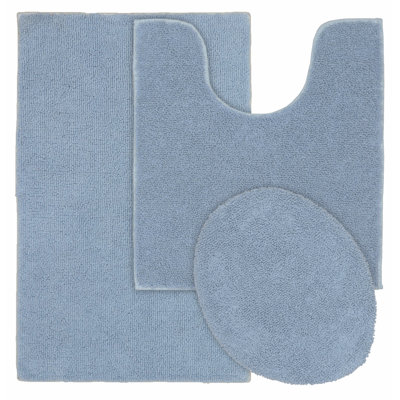 Roanoke Cotton 3 Piece Bath Rug Set with Non-Slip Backing