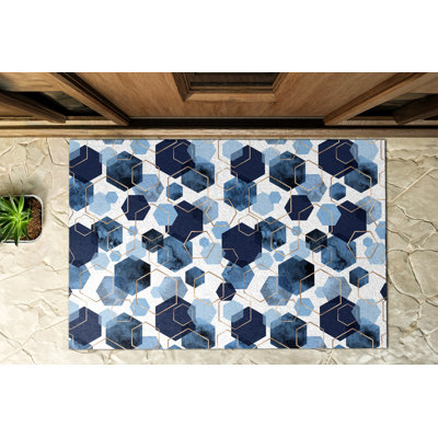 Non-Slip Geometric Outdoor Doormat