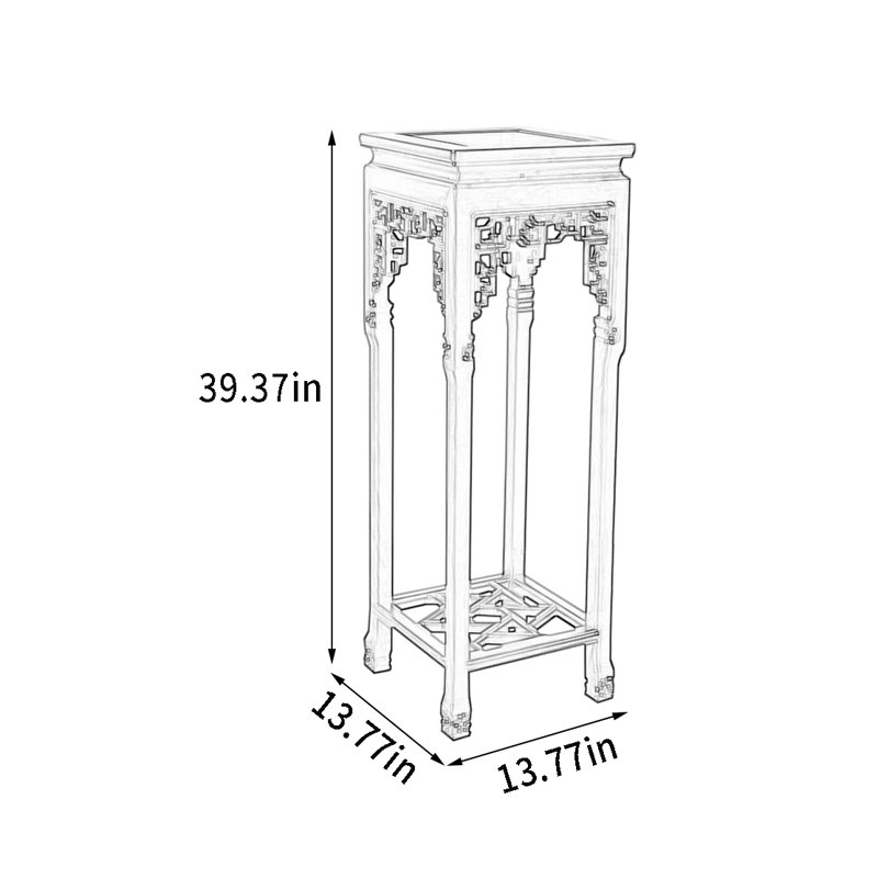Solid Wood Plant & Storage Stand, Black
