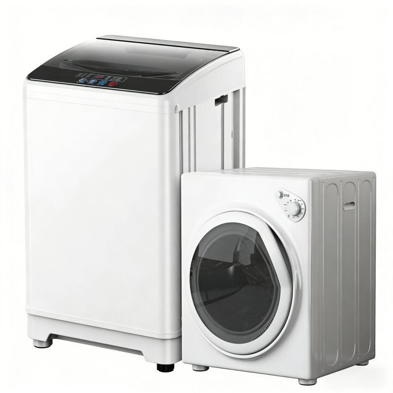 Ensemble compact de laveuse et sécheuse compactes, machine à laver 18 lb avec 10 programmes de lavage et sécheuse compacte de 3,6 pieds cubes, blanc