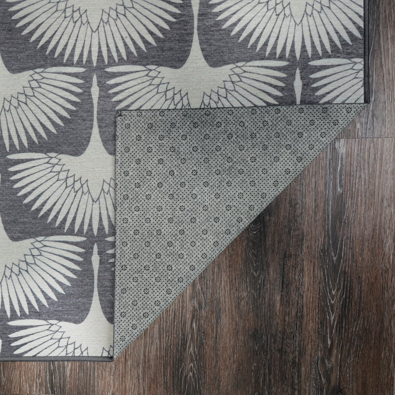 Tapis gris Flock Slate, Rectangle 5 pi x 7 pi