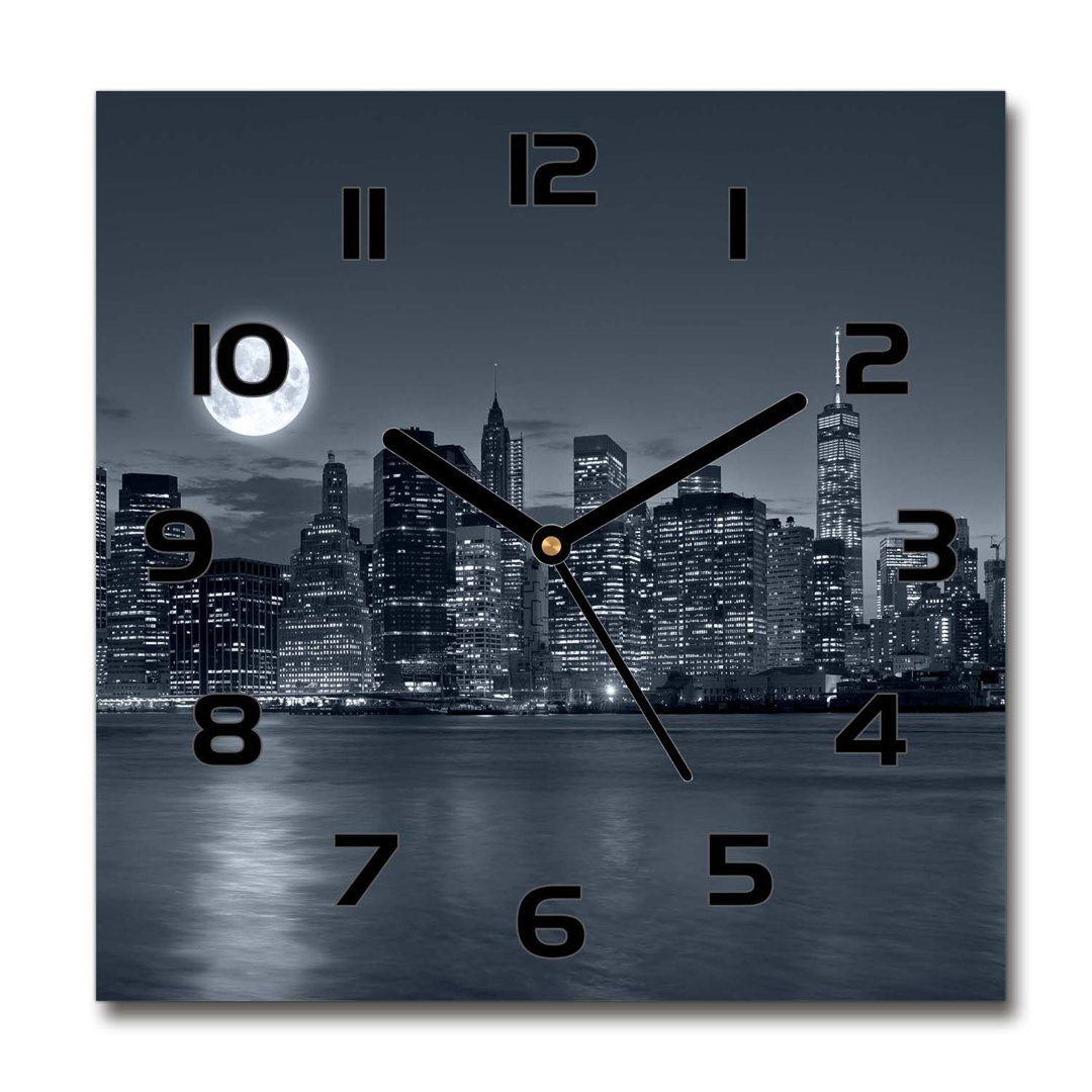 Analoge Wanduhr Jibreel New York by Night 60 cm Geräuschlos