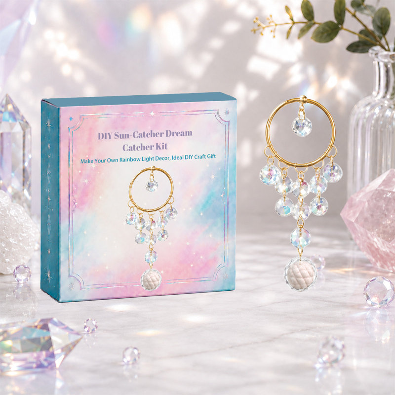 Ensemble de pendentifs en acrylique et anneau doré à suspendre, B