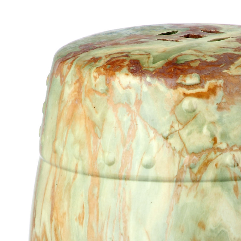 Tabouret de jardin Gittens, Green Multi Marble Finish