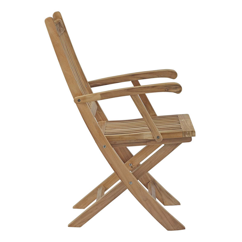 Natural Teak Wood Outdoor Folding Dining Armchair