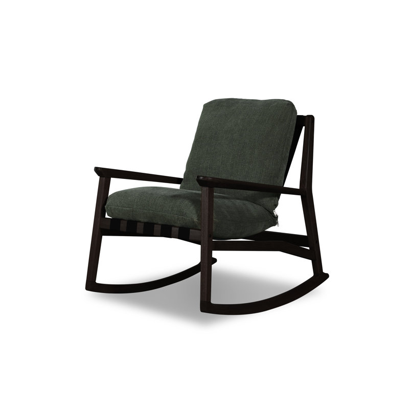 Chaise berçante Mid Century, Vert mousse, Charcoal