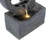 26.77"H Gray Circular Polyresin Outdoor Water Fountain With LED Light, Freestanding Modern Cascading Water Feature For Patio Garden Backyard Decor