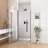 32"W x 72"H Semi-Frameless Circular Pivot Shower Door in Matte Black With 1/4" (6mm) Thick SGCC Tempered Glass-125362324