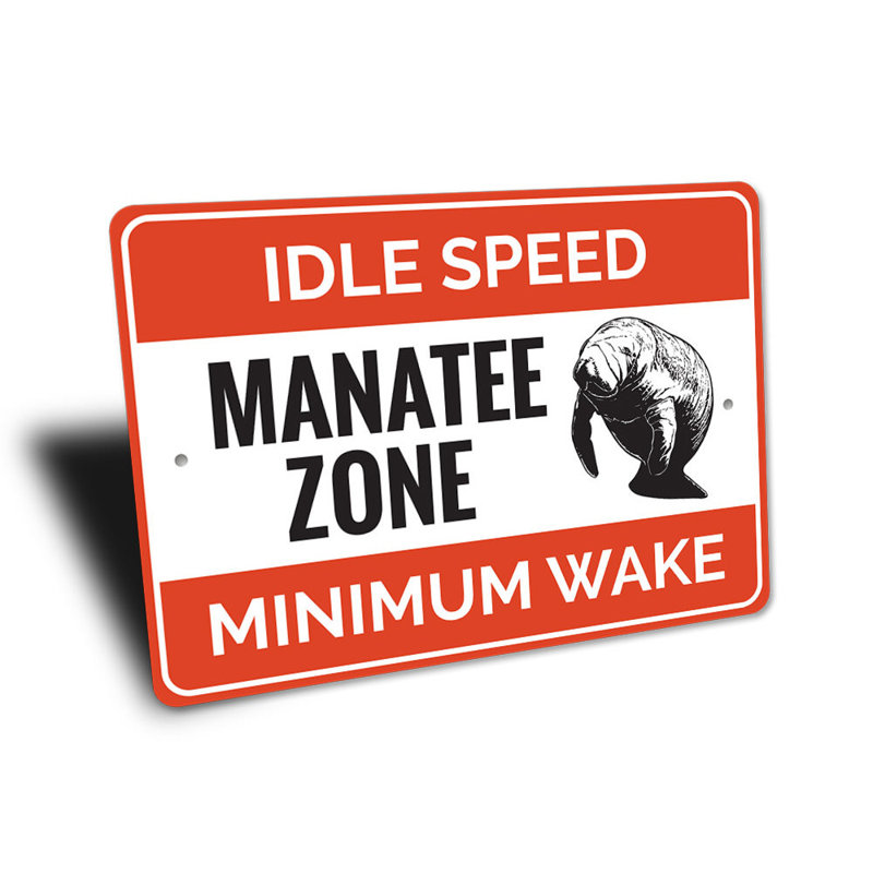Plaque en aluminium «lamantin», H 12 po x l 18 po x P 0,06 po